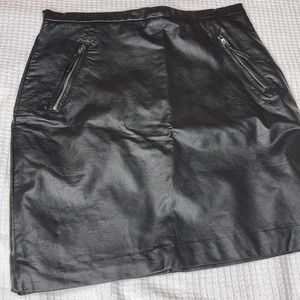 H&M black “leather” skirt